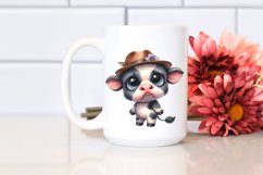 Standing Baby Cow Caricature | Sublimation | Clipart Product Image 2