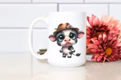 Standing Baby Cow Caricature | Sublimation | Clipart Product Image 2