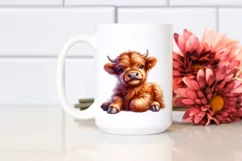 Cute Baby Highland Cow Clipart Product Image 2