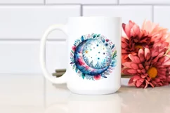 Whimsical Vibrant Moon and Stars Watercolor | Sublimation | Product Image 2