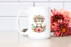 Cartoon Style Pastel Otter with Flower Crown | Clipart Product Image 2