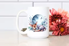 Cute Baby Deer on Moon | Sublimation | Clipart Product Image 2