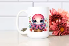 Colorful Baby Octopus in Basket | Clipart Product Image 2