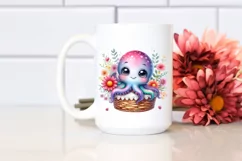 Colorful Baby Octopus in Basket | Clipart Product Image 2