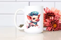 Cute Baby Pig Jumping PNG Product Image 2