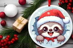 Round Christmas Ornament Sublimation|Clipart Product Image 2