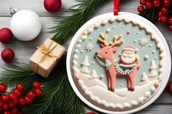 Round Christmas Ornament Sublimation|Clipart Product Image 1