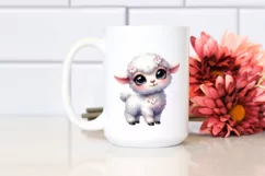 Baby Lamb Big Eyes Beach | Sublimation Clipart Product Image 2