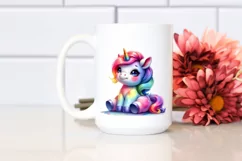 Cute Baby Unicorn Sitting Funny PNG Product Image 2
