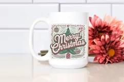 Merry Christmas Retro Illustration PNG Sublimation Product Image 2