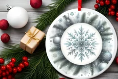 Round Christmas Ornament Sublimation|Clipart Product Image 2