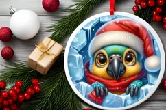 Round Christmas Ornament Sublimation|Clipart Product Image 2