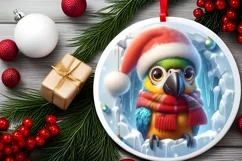 Round Christmas Ornament Sublimation|Clipart Product Image 2