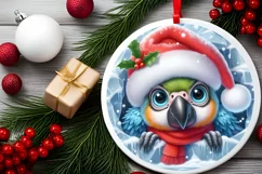 Round Christmas Ornament Sublimation|Clipart Product Image 2