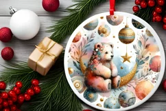 Round Christmas Ornament Sublimation|Clipart Product Image 2