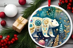 Round Christmas Ornament Sublimation|Clipart Product Image 2