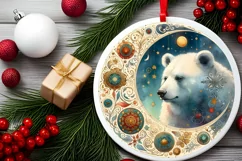 Round Christmas Ornament Sublimation|Clipart Product Image 2