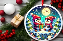 Round Christmas Ornament Sublimation|Clipart Product Image 1