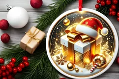 Round Christmas Ornament Sublimation|Clipart Product Image 1