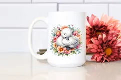 Colorful Cute Baby Swan Sleeping Flower | Sublimation Product Image 2