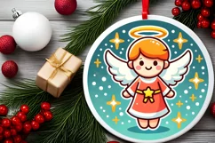 Round Christmas Ornament Sublimation|Clipart Product Image 1