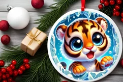 Round Christmas Ornament Sublimation|Clipart Product Image 1