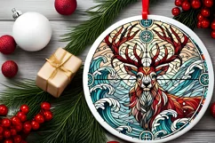 Round Christmas Ornament Sublimation|Clipart Product Image 1