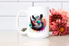 Vibrant Rhino Sunglasses Paint | Sublimation Clipart Product Image 2