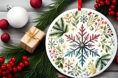Round Christmas Ornament Sublimation|Clipart Product Image 2