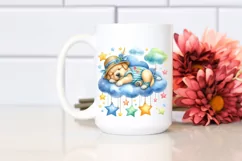 Baby Puppy Sleeping on Cloud | Sublimation | Clipart Product Image 2