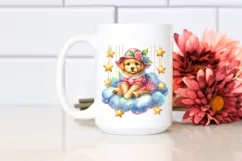 Cute Baby Puppy on Cloud with Hanging Stars | Sublimation | Product Image 2