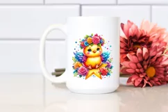 Cute Chicken on Star PNG Product Image 2