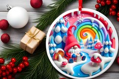 Round Christmas Ornament Sublimation|Clipart Product Image 1