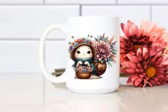 Cute Boho Baby Snail with Flowers | Sublimation | Clipart Product Image 2