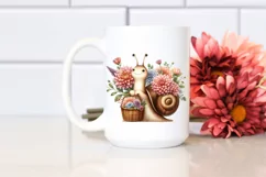 Cute Boho Baby Snail with Flowers | Sublimation | Clipart Product Image 2