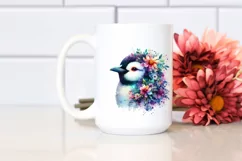 Vibrant Penguin Flowers | Sublimation Clipart Product Image 2