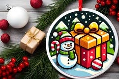 Round Christmas Ornament Sublimation|Clipart Product Image 2