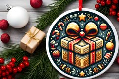 Round Christmas Ornament Sublimation|Clipart Product Image 2