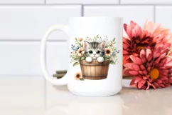 Cute Baby Cat with Flowers PNG Product Image 2