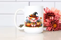 Vibrant Halloween Pig Art | Sublimation Clipart Product Image 2