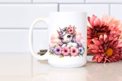 Baby Unicorn with Petunia Frame | Clipart Product Image 2