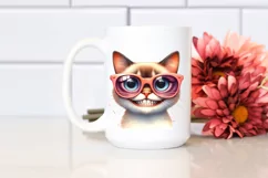 Proud Goofy Cat Sunglasses Sublimation Clipart Product Image 2