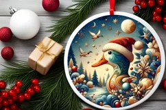 Round Christmas Ornament Sublimation|Clipart Product Image 2