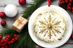 Round Christmas Ornament Sublimation|Clipart Product Image 2