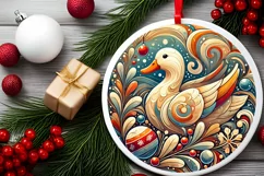 Round Christmas Ornament Sublimation|Clipart Product Image 2