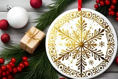 Round Christmas Ornament Sublimation|Clipart Product Image 1