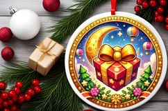 Round Christmass Ornament PNG Product Image 2