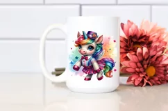 Colorful Baby Unicorn in West Coast Swing Dancer Attire, PNG Product Image 2