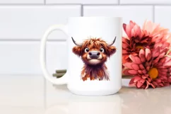 Funny Expressive Highland Cow PNG Product Image 2