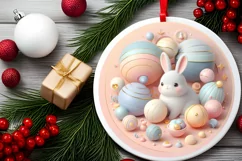 Round Christmas Ornament Sublimation|Clipart Product Image 2